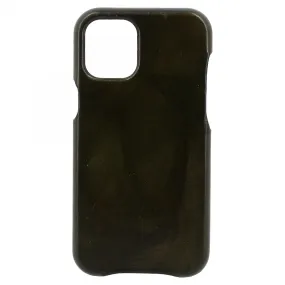 Cover iPhone in pelle verde militare tamponata a mano