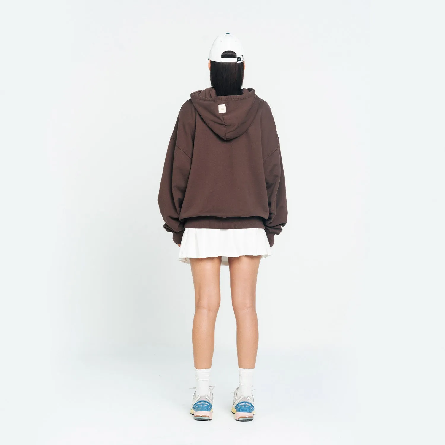 Curvy Logo Hoodie - Brown