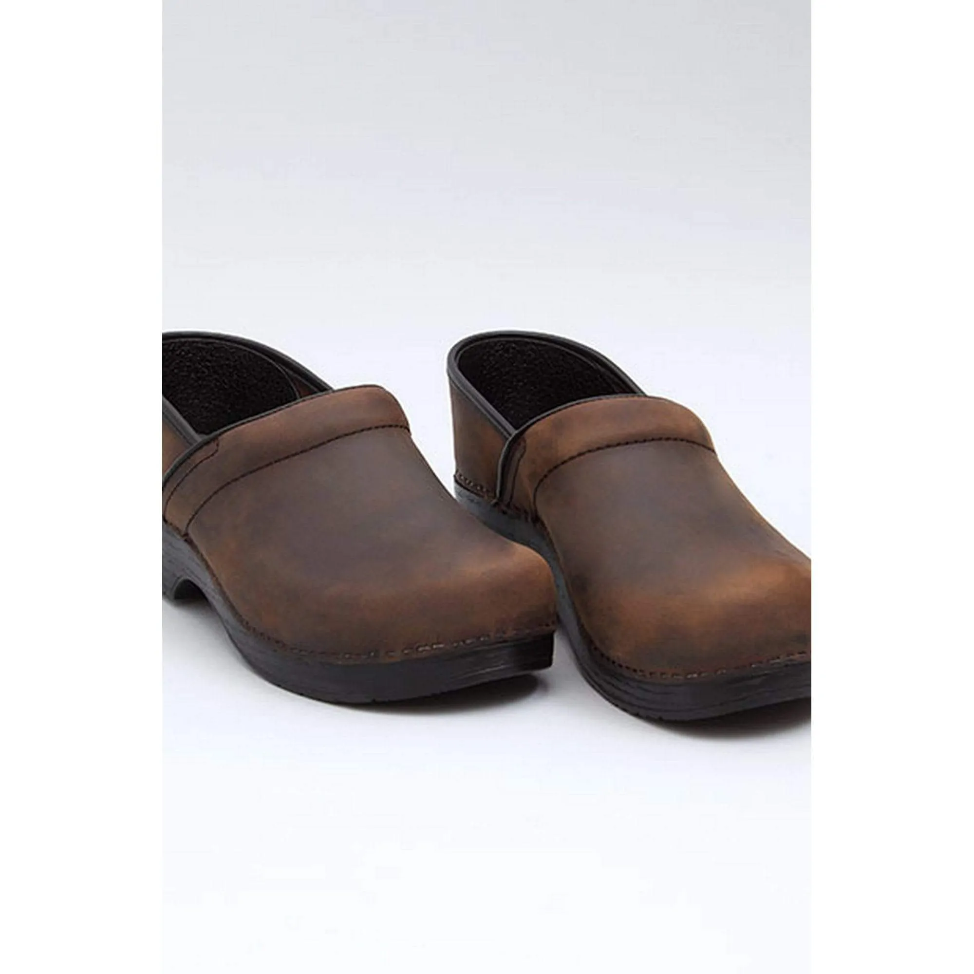 DANSKO Narrow Professional Brown Oiled Leather Clogs