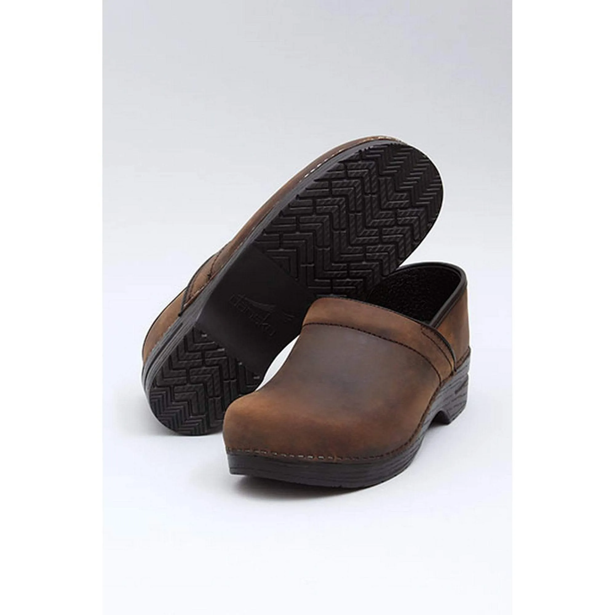 DANSKO Narrow Professional Brown Oiled Leather Clogs