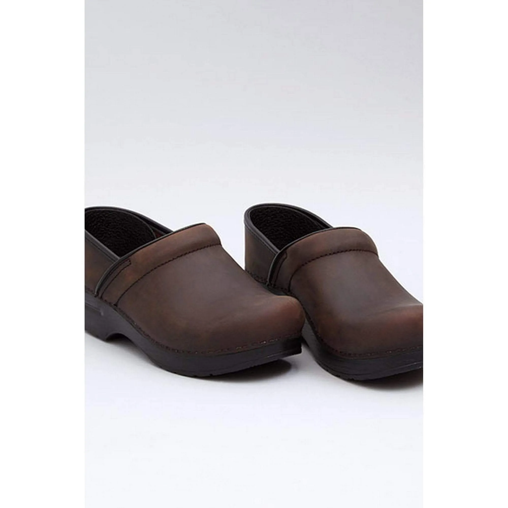 DANSKO Narrow Professional Brown Oiled Leather Clogs