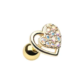 Day Dreamer Heart Stud Body Jewellery. Labret, Monroe, Tragus and Cartilage Earrings.