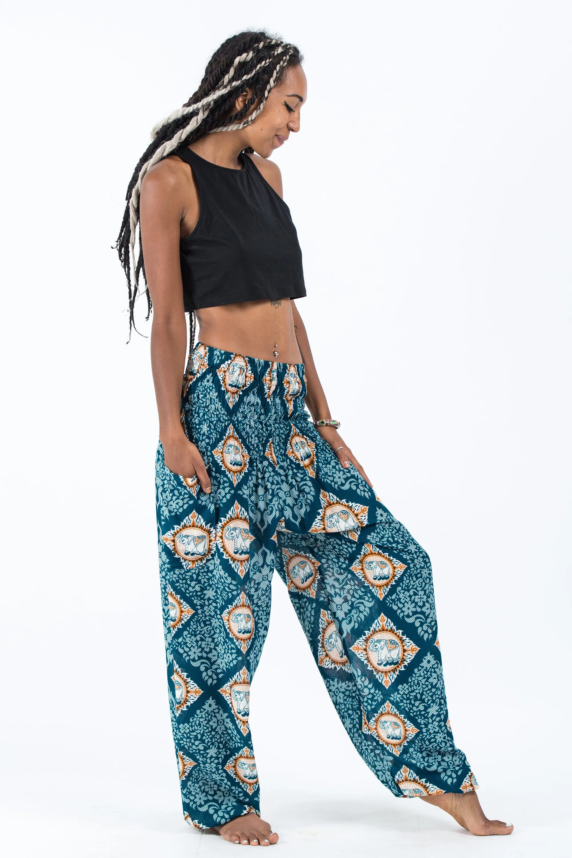 Diamond Elephant Women's Elephant Pants in Turquoise