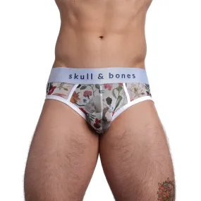 Dutch Floral Mesh Brief White