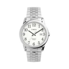 Easy Reader 38mm Stainless Steel Expansion Band Watch with Perfect Fit