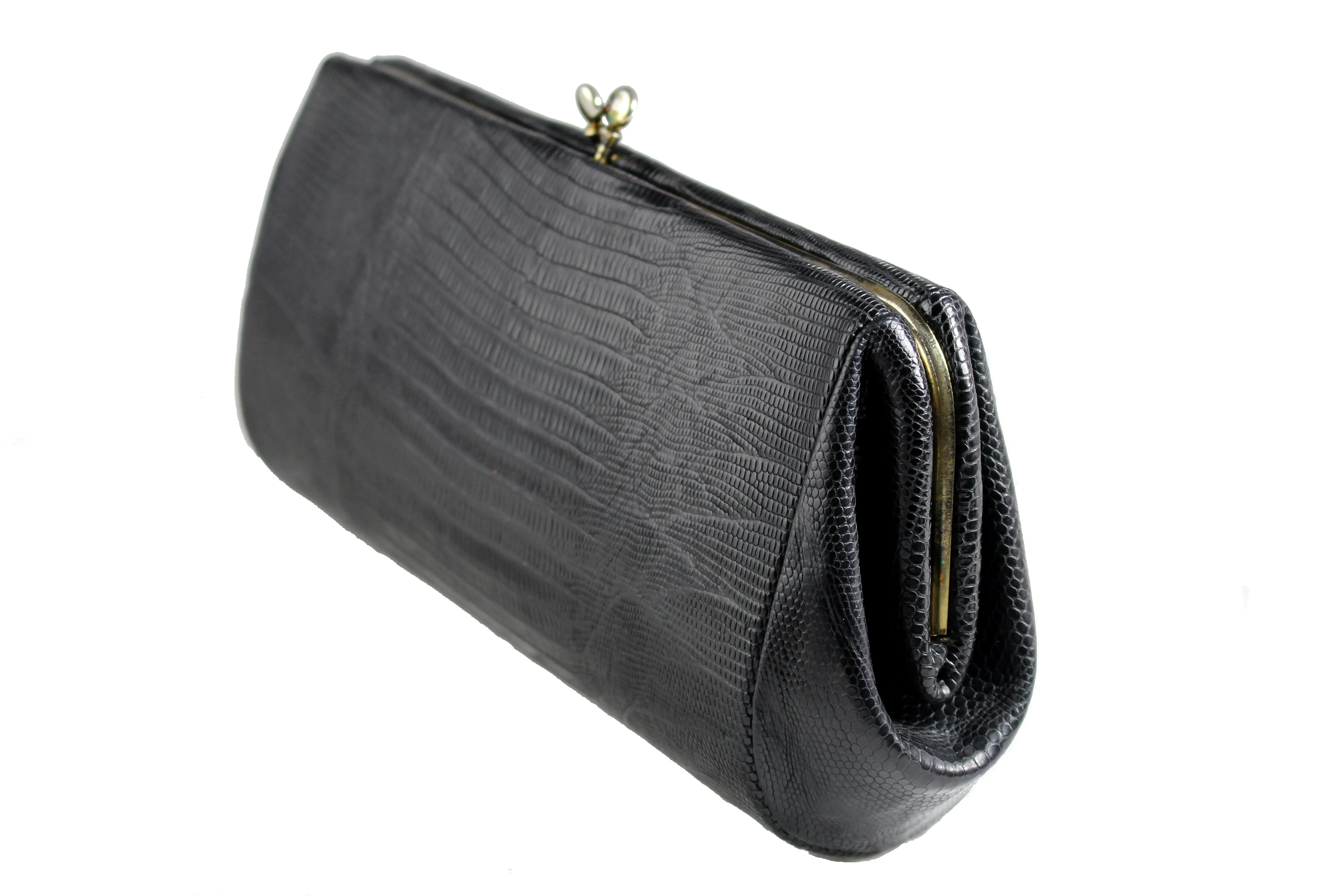 ESCORT black lizard skin clutch