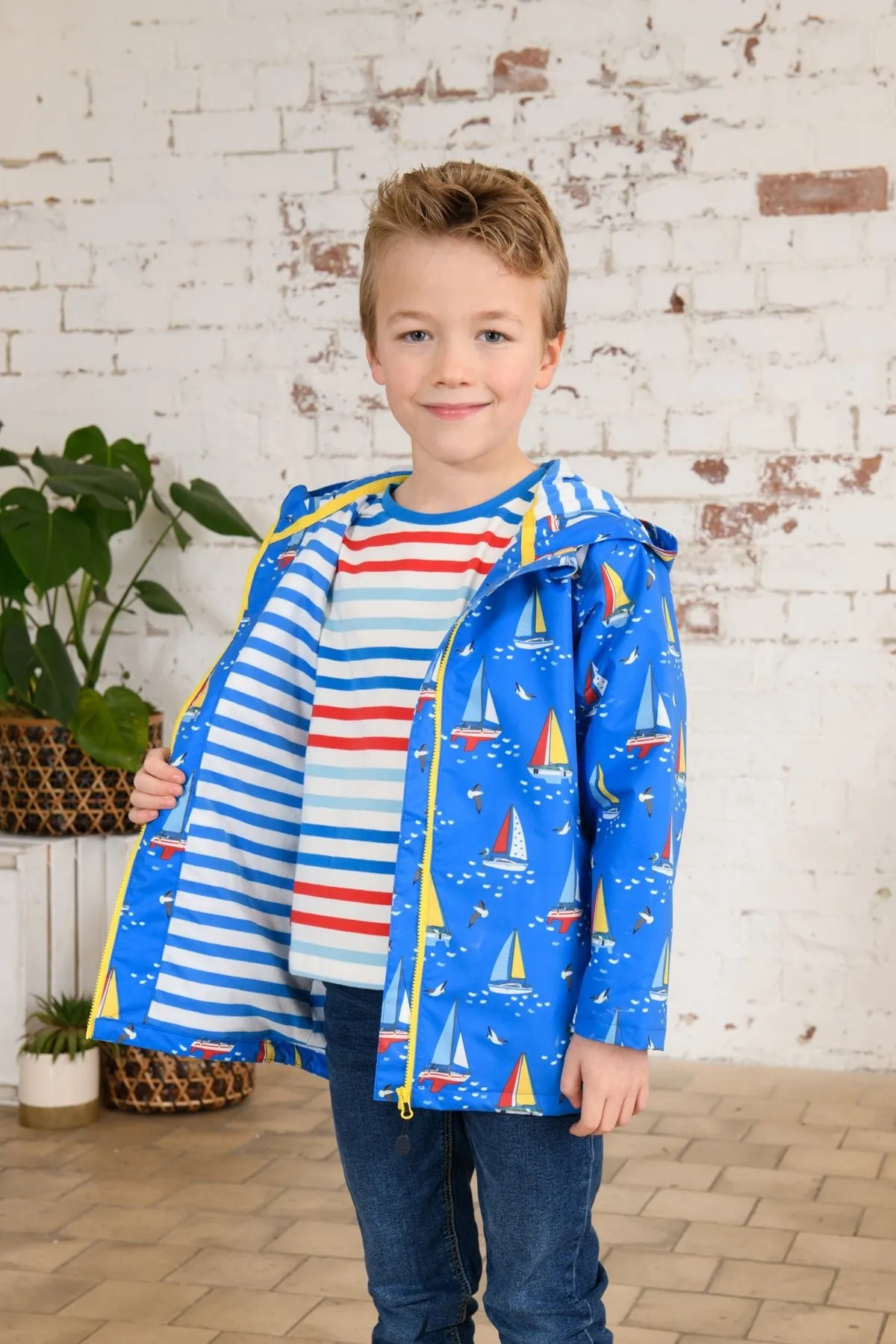 Ethan Jacket - Blue Boat Print