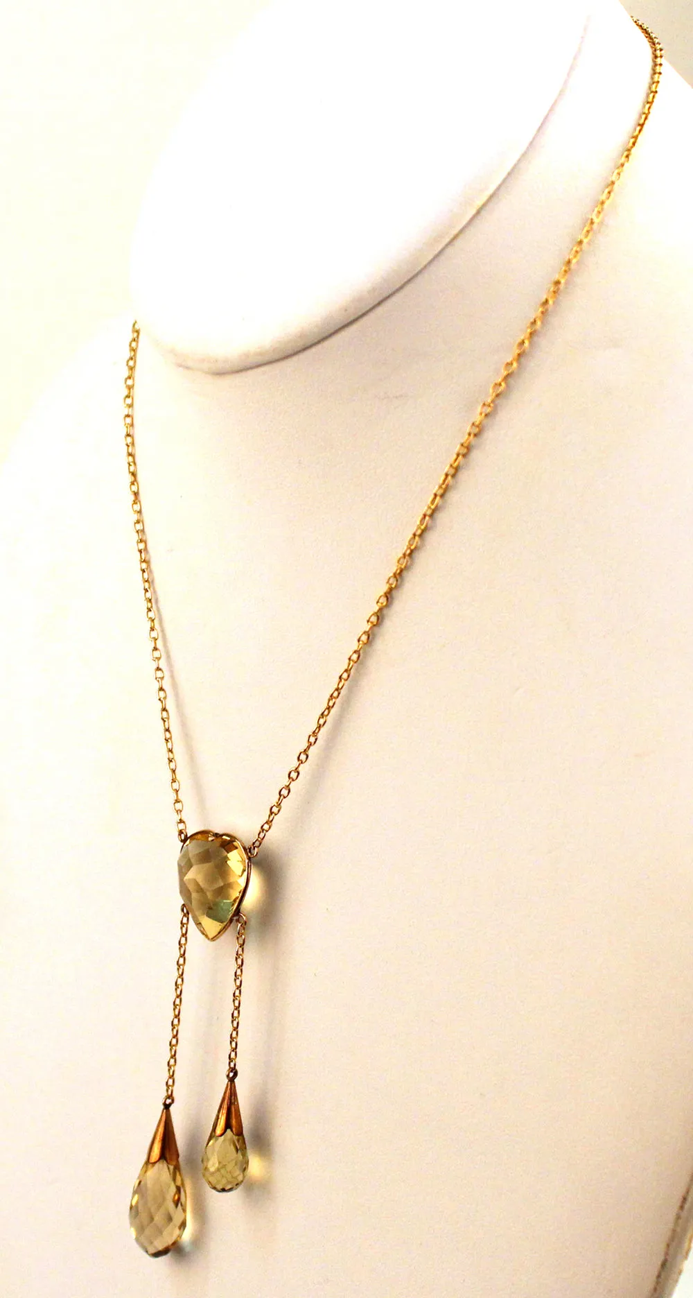 Faceted Citrine Pendant Necklace