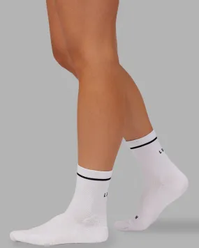 Fast Performance Quarter Socks - White-Black