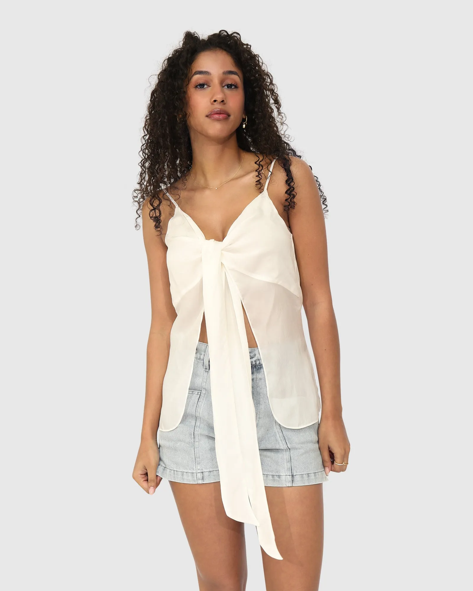 First Class Reversible Tie Top - White