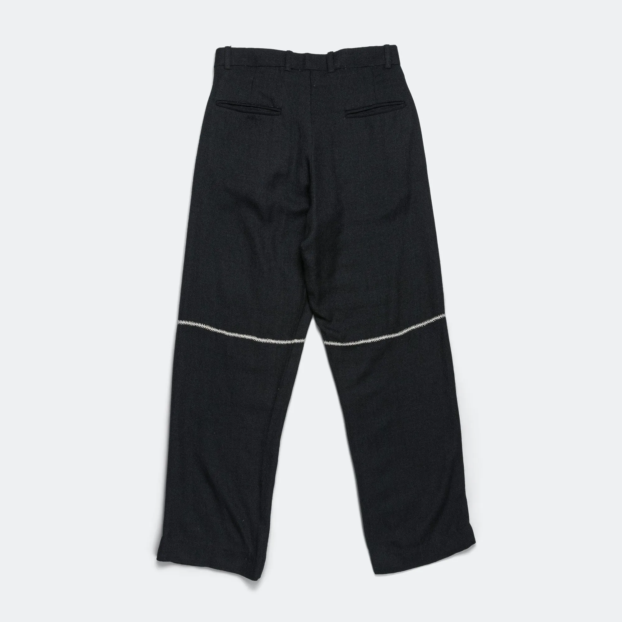 Flat Front Trouser - Black/White