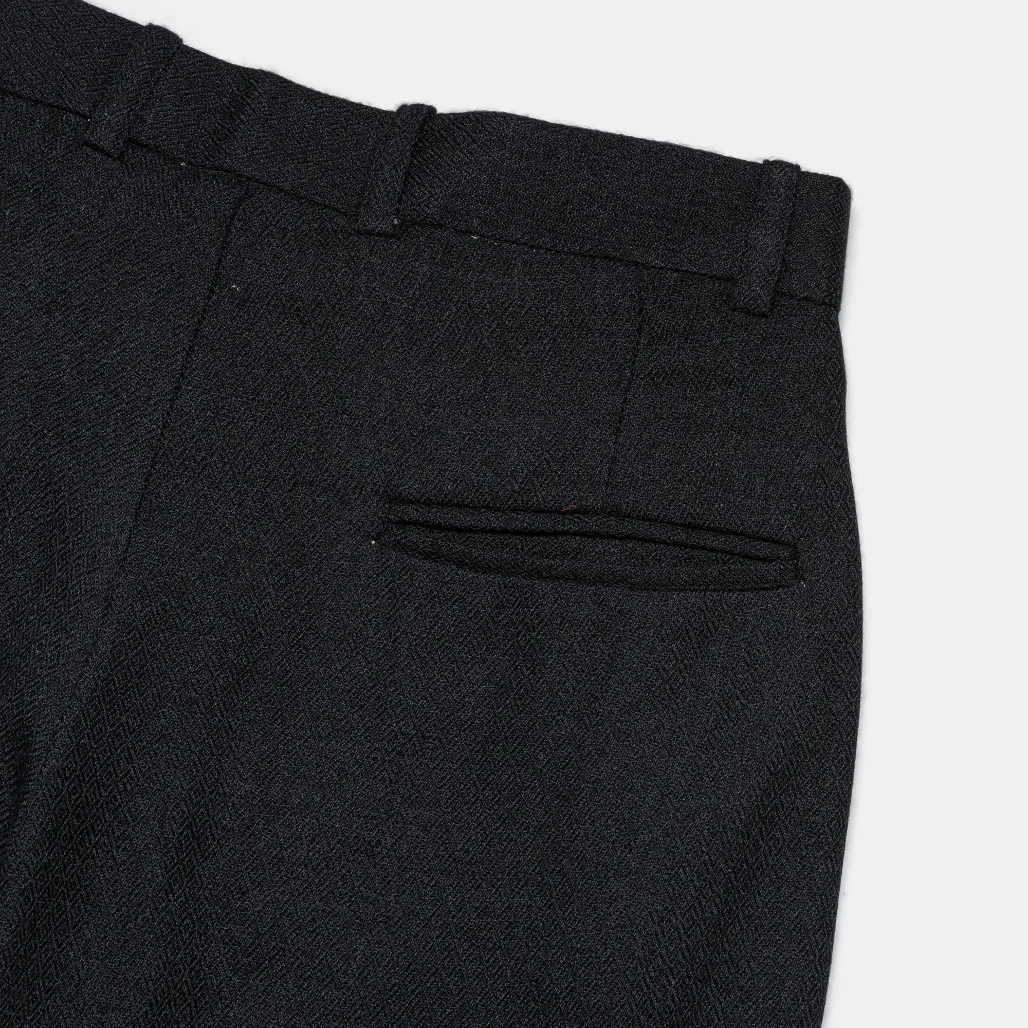 Flat Front Trouser - Black/White