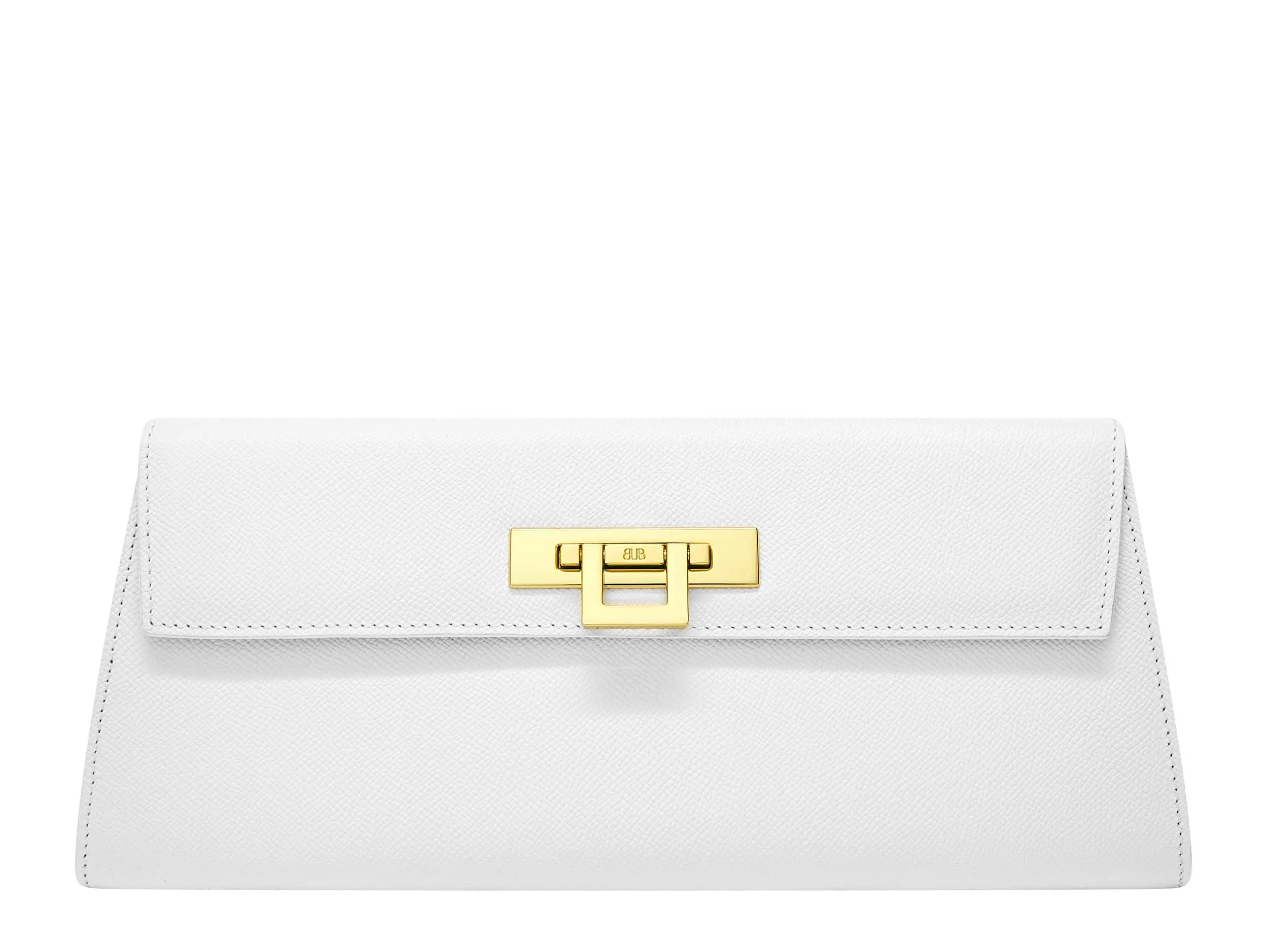 Fonteyn Clutch Dolomite Pebble Print Calf Leather Handbag - White