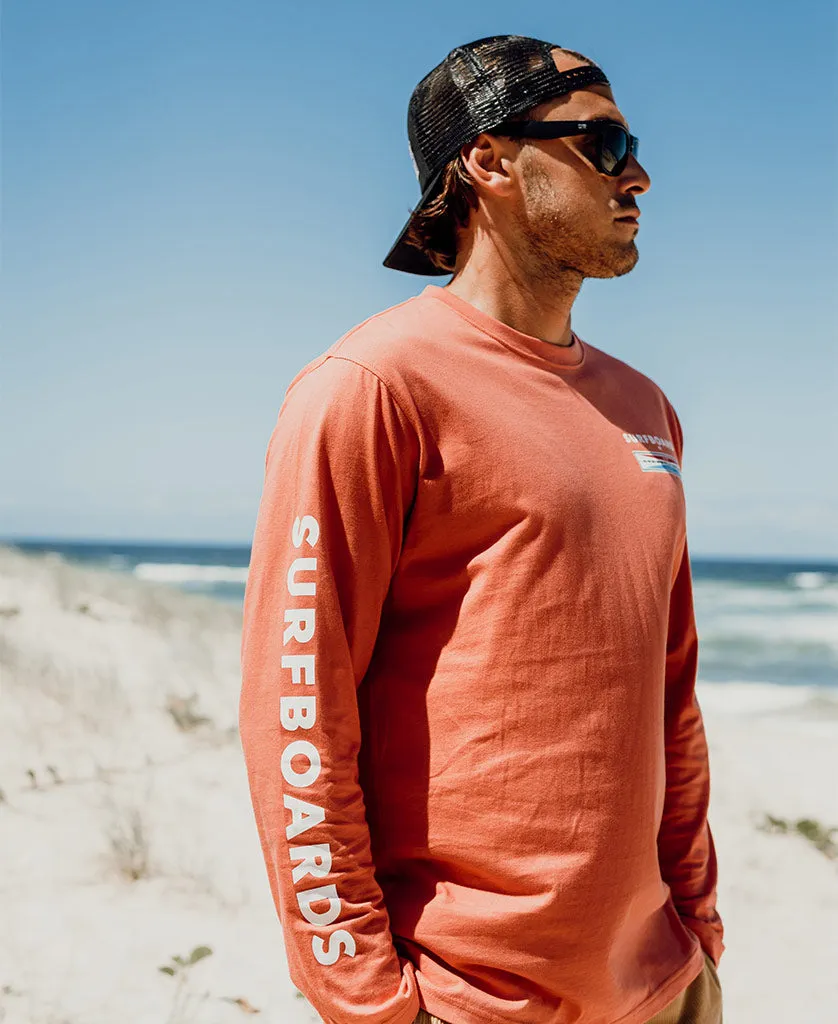 G&S Surfboard Comp LS Tee  | Wash Red