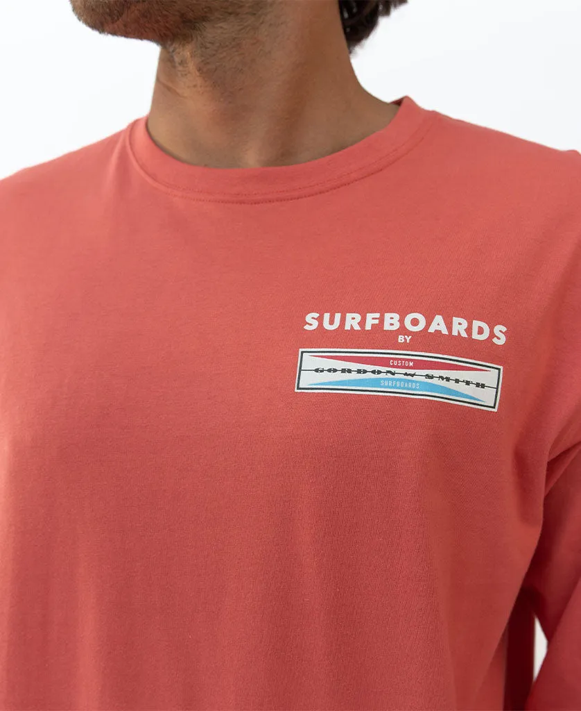 G&S Surfboard Comp LS Tee  | Wash Red