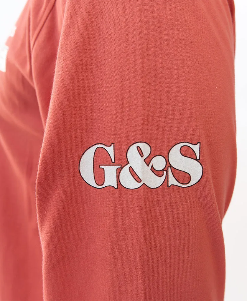 G&S Surfboard Comp LS Tee  | Wash Red