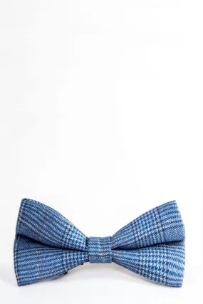 GEORGE - Light Blue Check Bow Tie