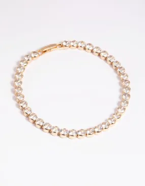 Gold Cubic Zirconia Tennis Bracelet