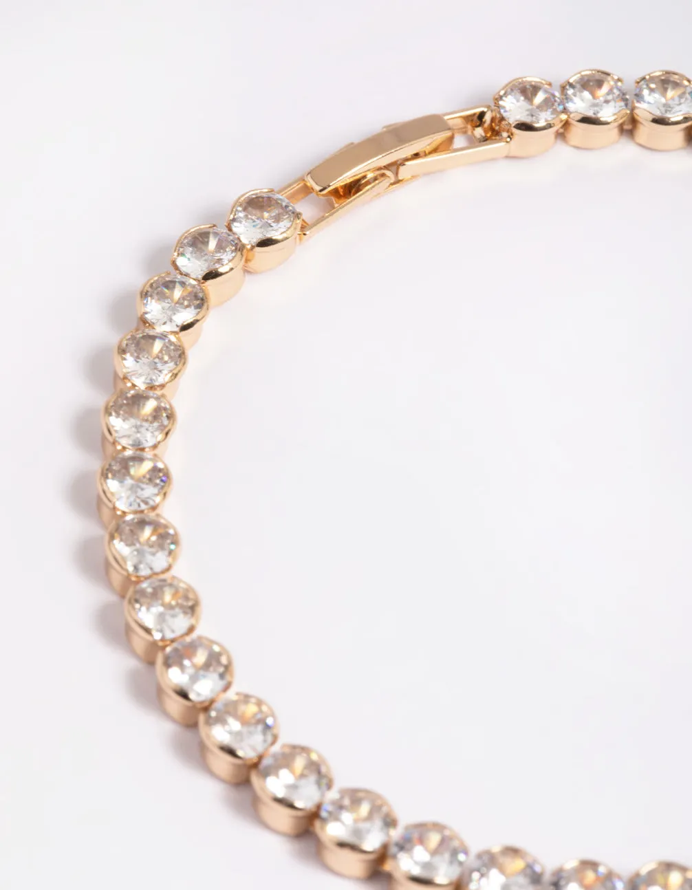 Gold Cubic Zirconia Tennis Bracelet