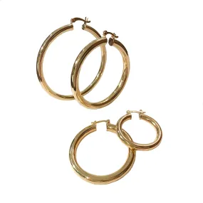 Gold Filled Tube Clasp Hoops