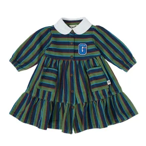 Goldie And Ace Gigi Dress - Green/Blue Stripe