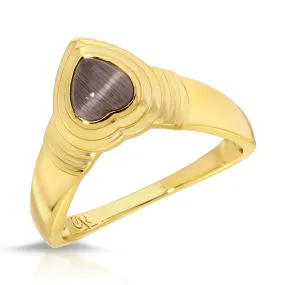 Heart of Stone Ring- Black Tiger's Eye