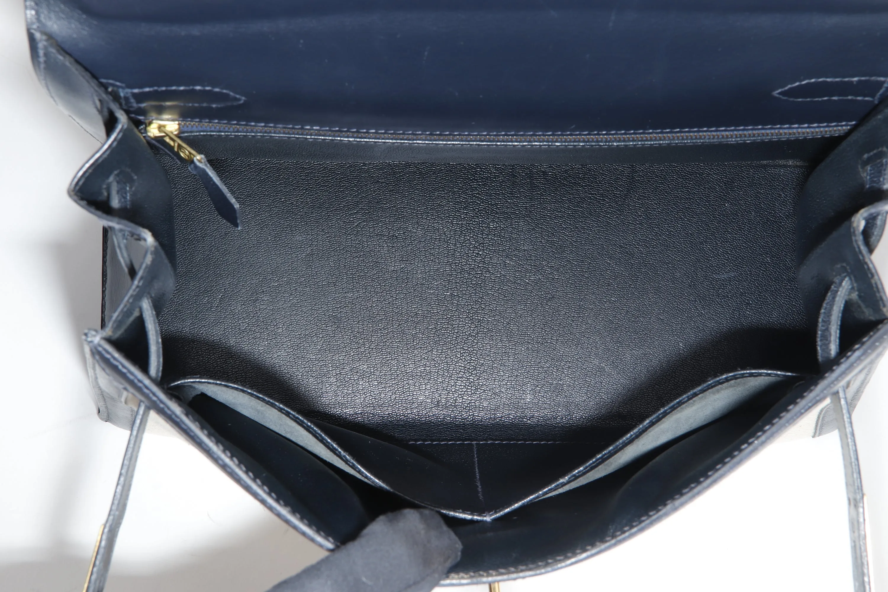 HERMES KELLY 32 (STAMP X CIRCLE) INDIGO BLUE TOILE CANVAS GOLD HARDWARE, WITH KEYS, LOCK, STRAP & DUST COVER