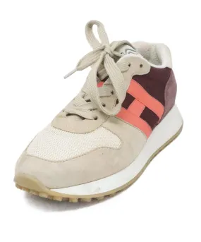 Hogan Beige & Pink Suede Sneakers sz 7