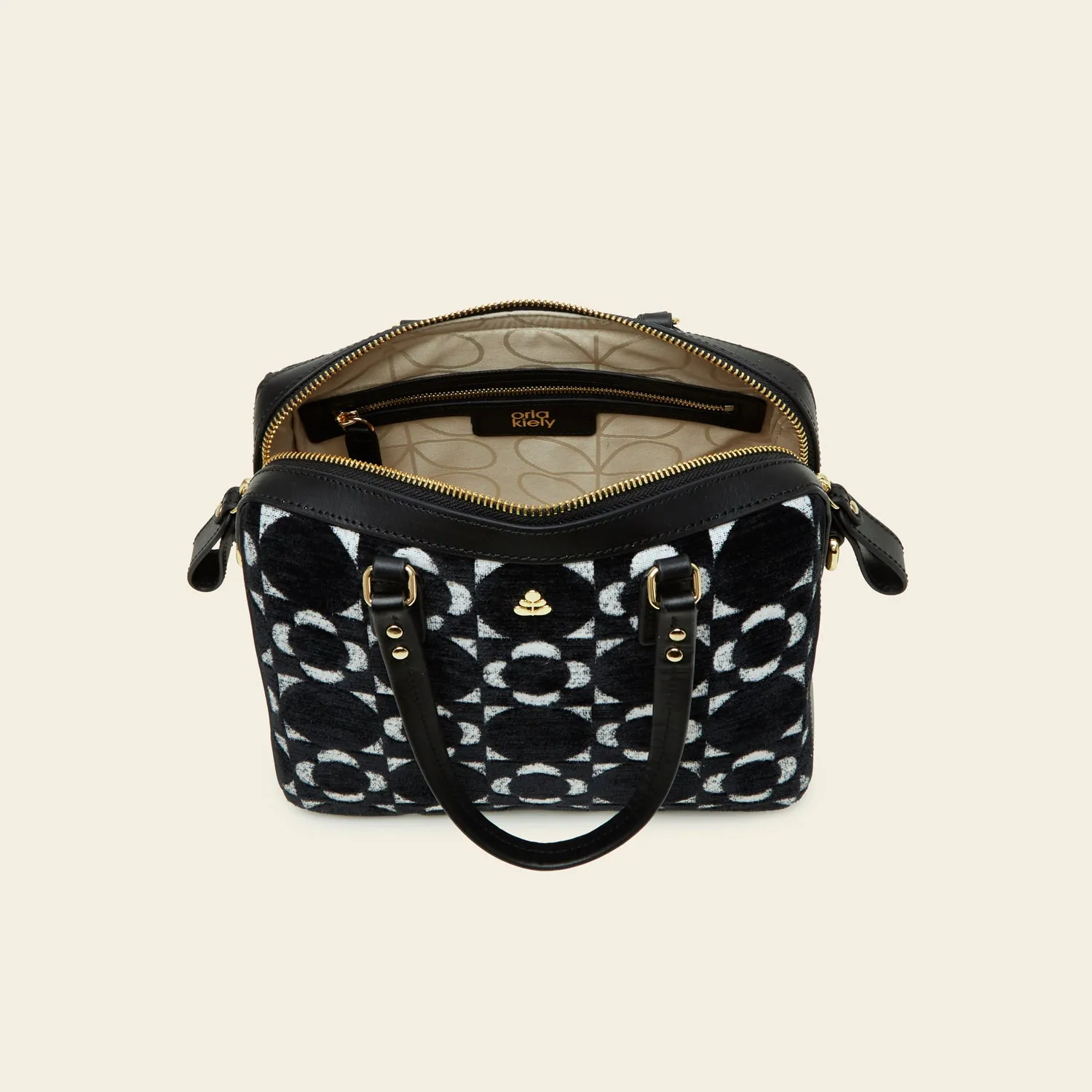 Iris Handbag - Retro Tile Black