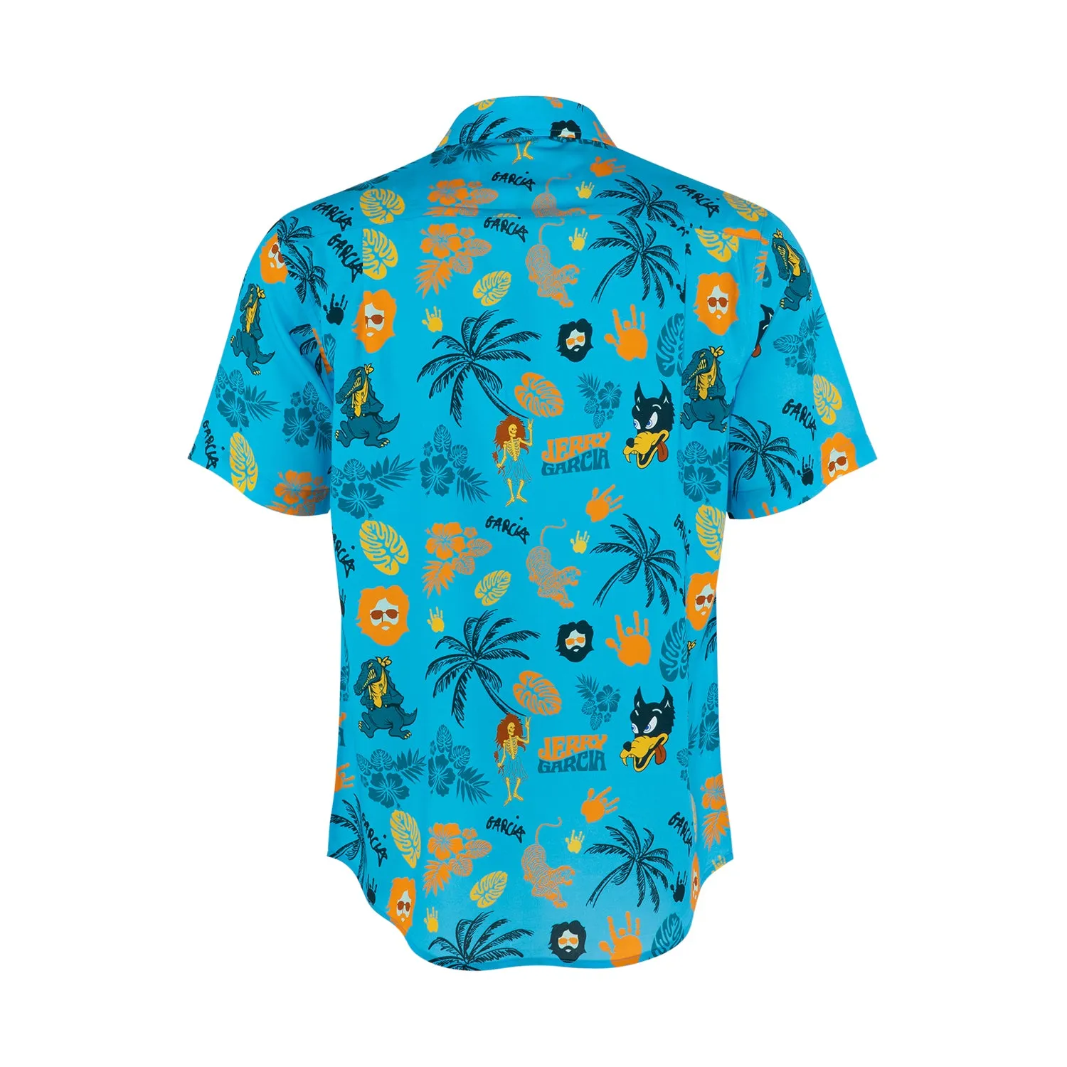 Jerry Garcia | Sustainable Relaxed Button Down | All Over Logo Jerry Blue