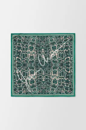 Jimmy Choo Green Silk Foulard Scarf