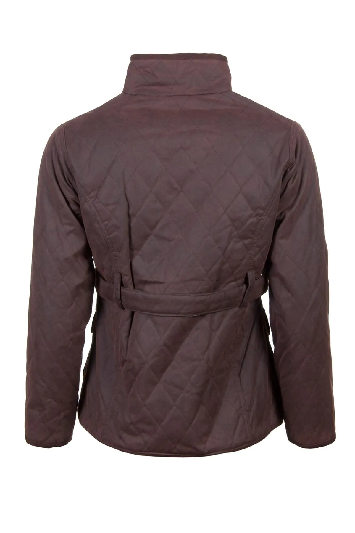 Ladies Diamond Quilted Belted Wax Jacket