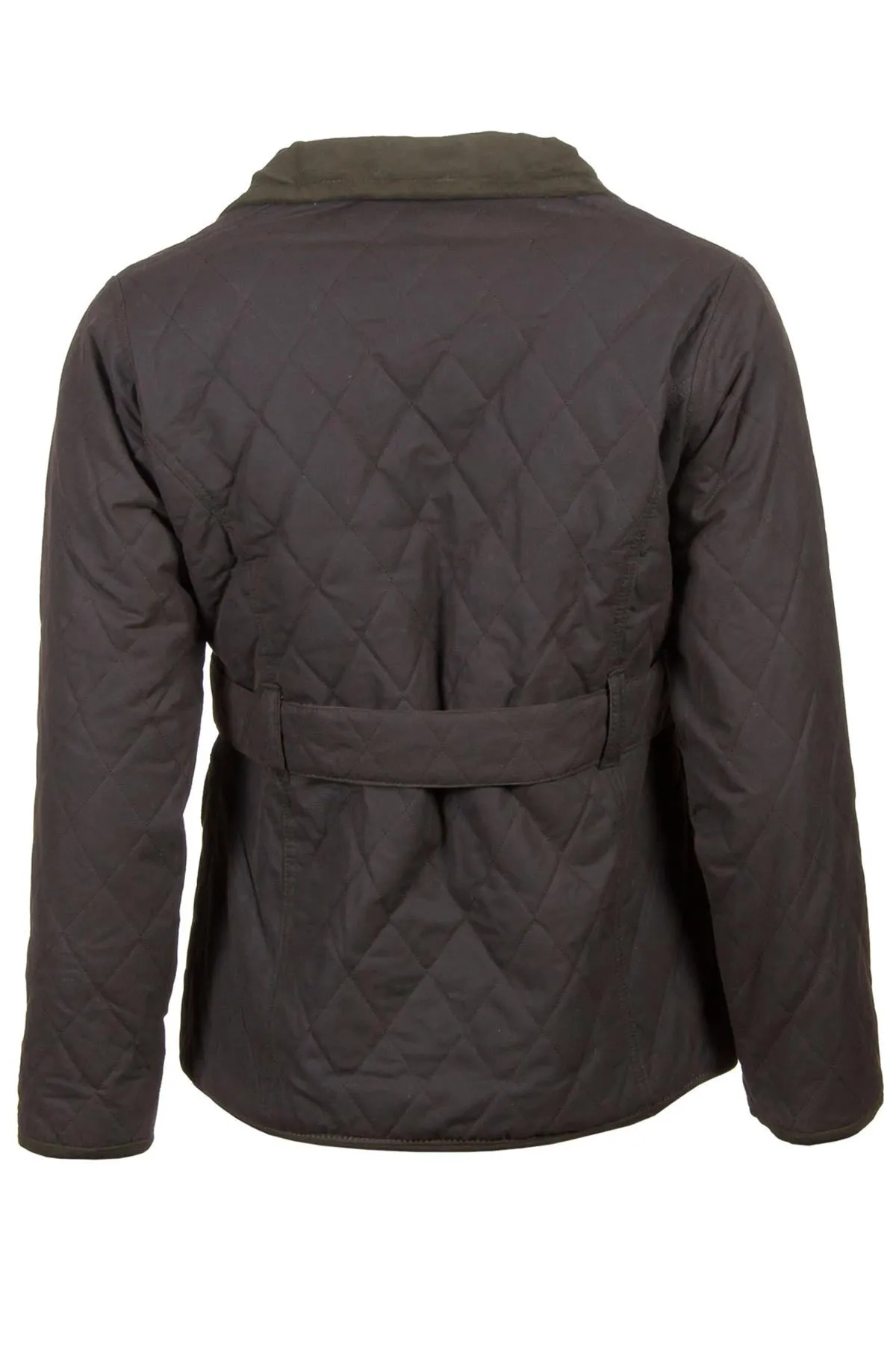 Ladies Diamond Quilted Belted Wax Jacket