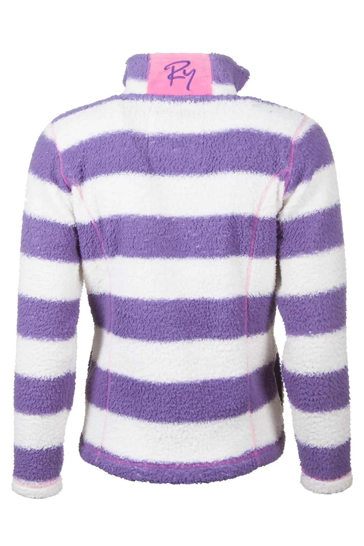 Ladies Striped Half Zip Fun Fleece