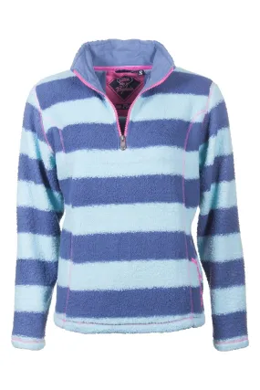 Ladies Striped Half Zip Fun Fleece