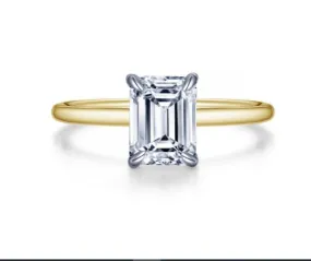 Lafonn Emerald Cut Solitaire Engagement Ring