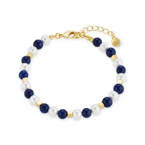 Lapis & Pearl Beaded Bracelet