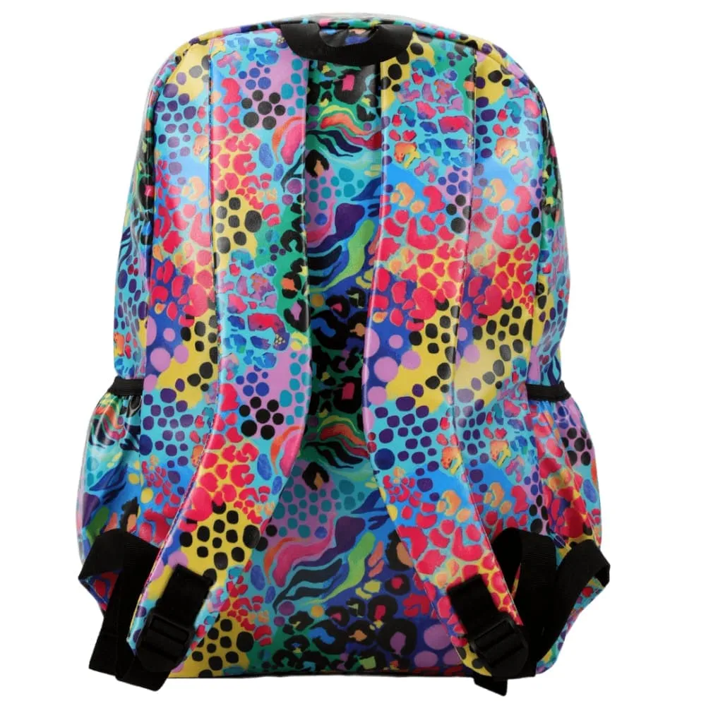 Large Kids Waterproof Backpack - Electric Leopard