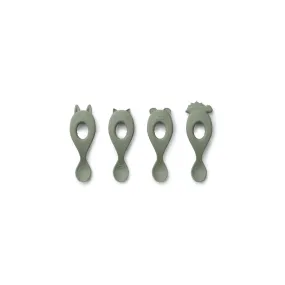 Liewood Silicone Spoon 4 Pack - Faune Green