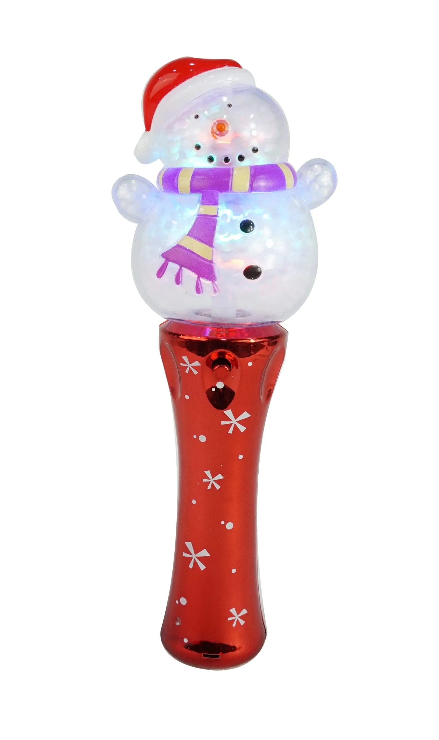 Light Up Snowing Spinning Wand Asst