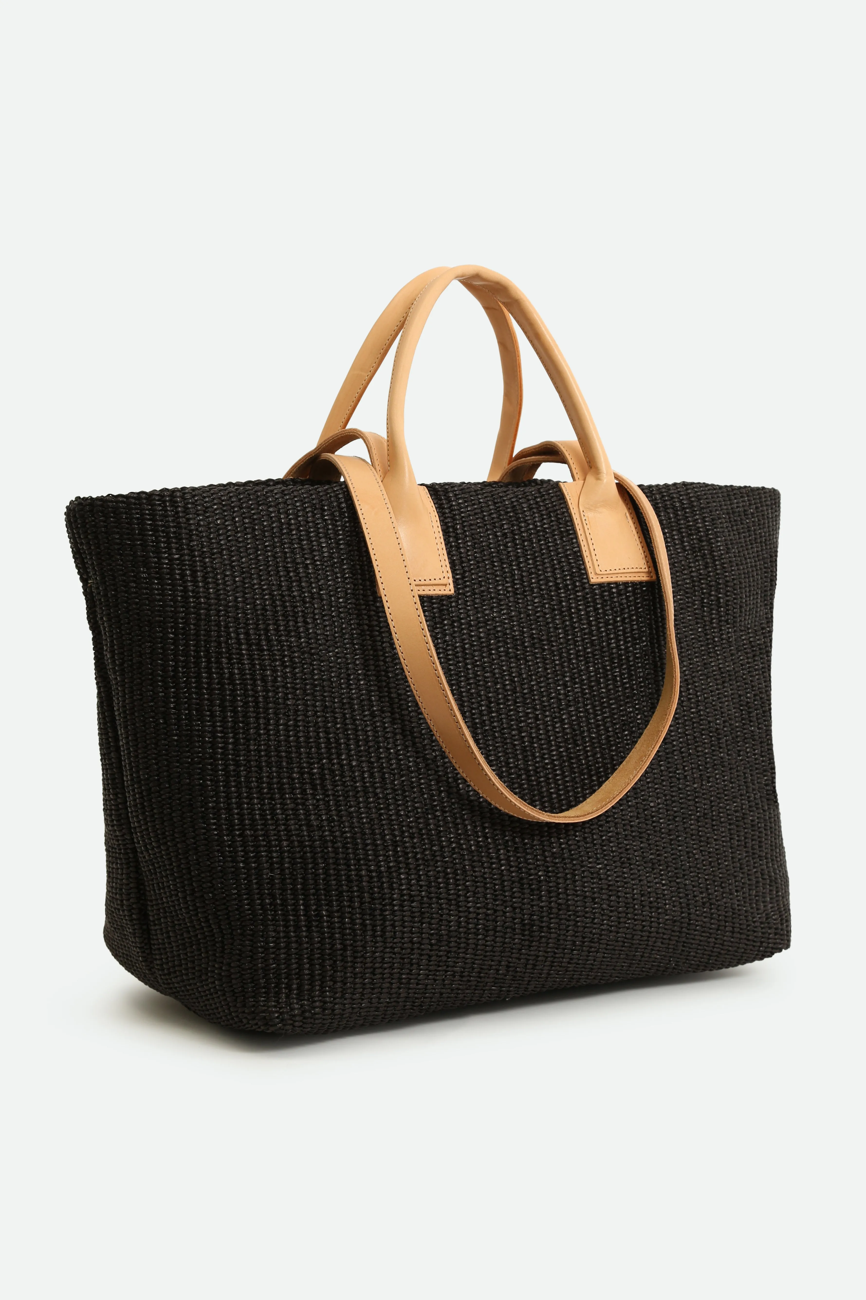 LISBON LARGE ITALIAN TOTE IN BLACK