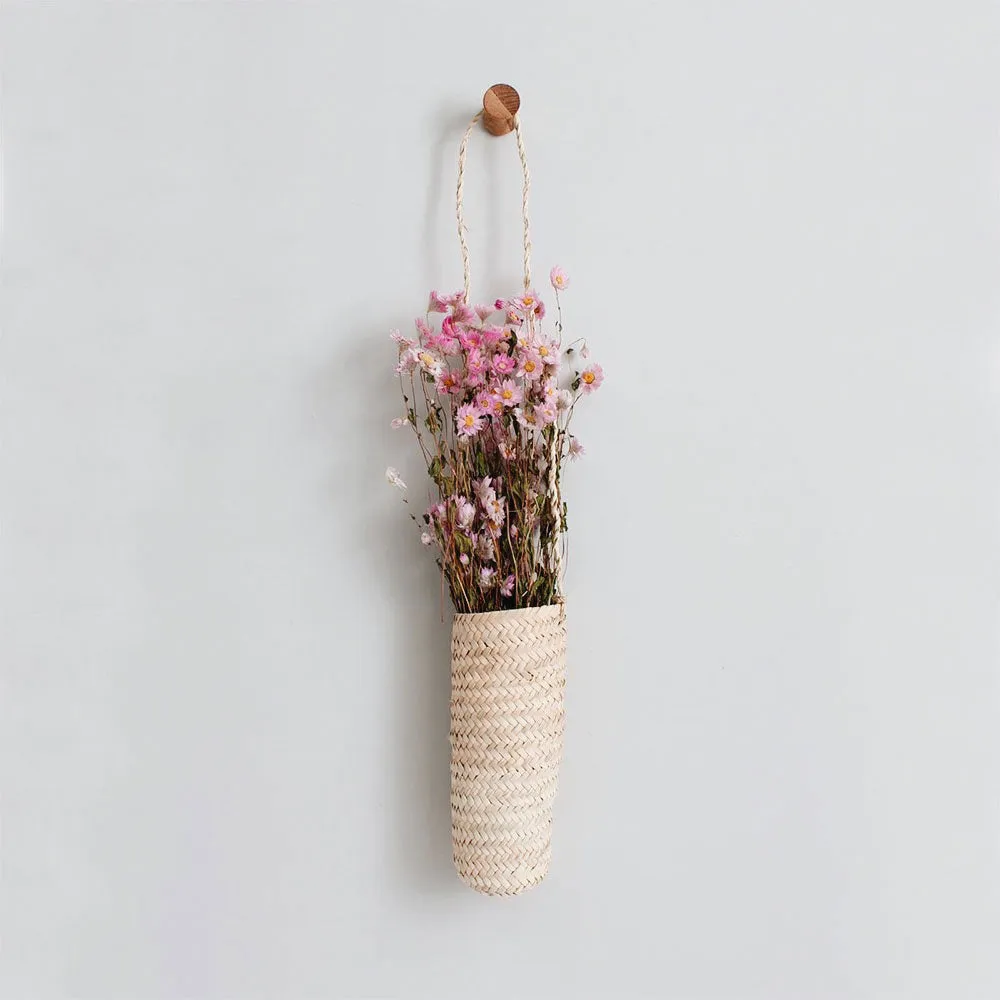 Long Palm Leaf Hanging Basket