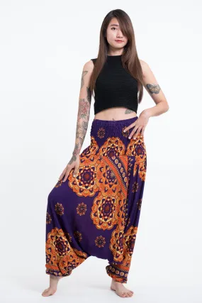 Lotus Mandalas 2-in-1 Jumpsuit Harem Pants in Purple