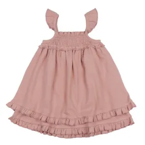 Mauve Smocked Summer Dress