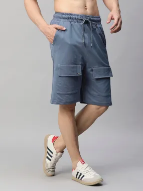 Mens Cargo Shorts - Denim Blue