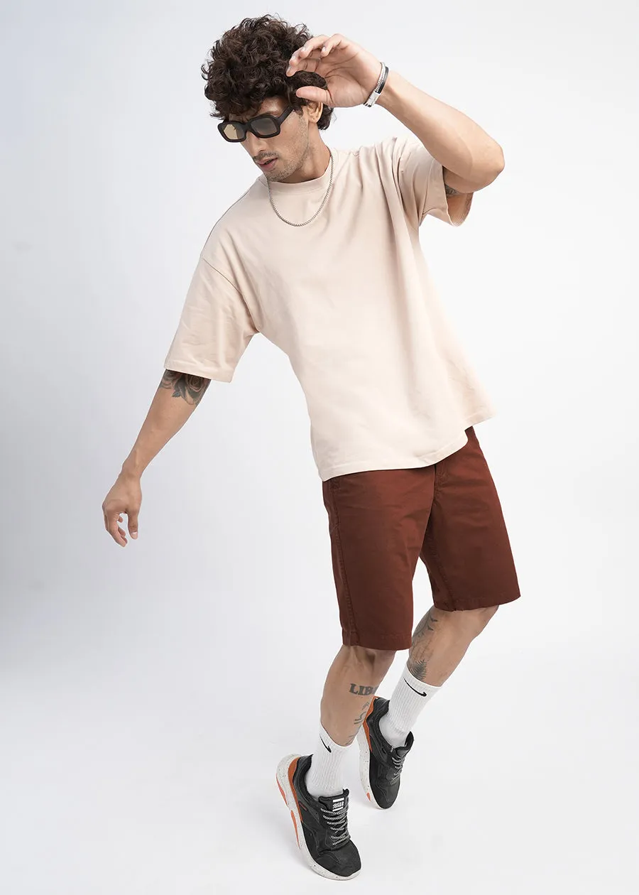 Mens Twill Shorts - Maroon