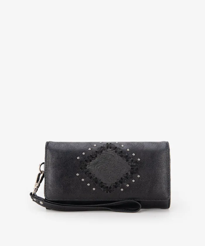 Montana West Tooled Studded Wristlet