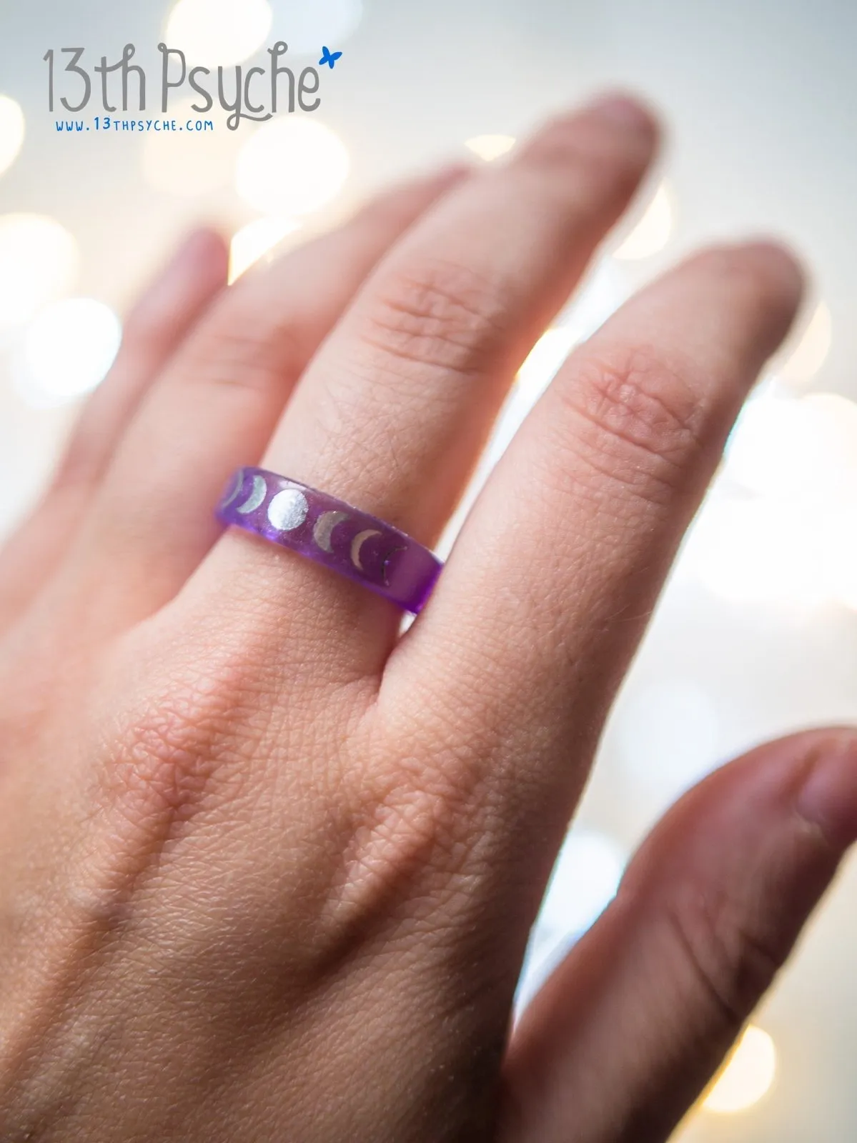 Moon phase resin ring