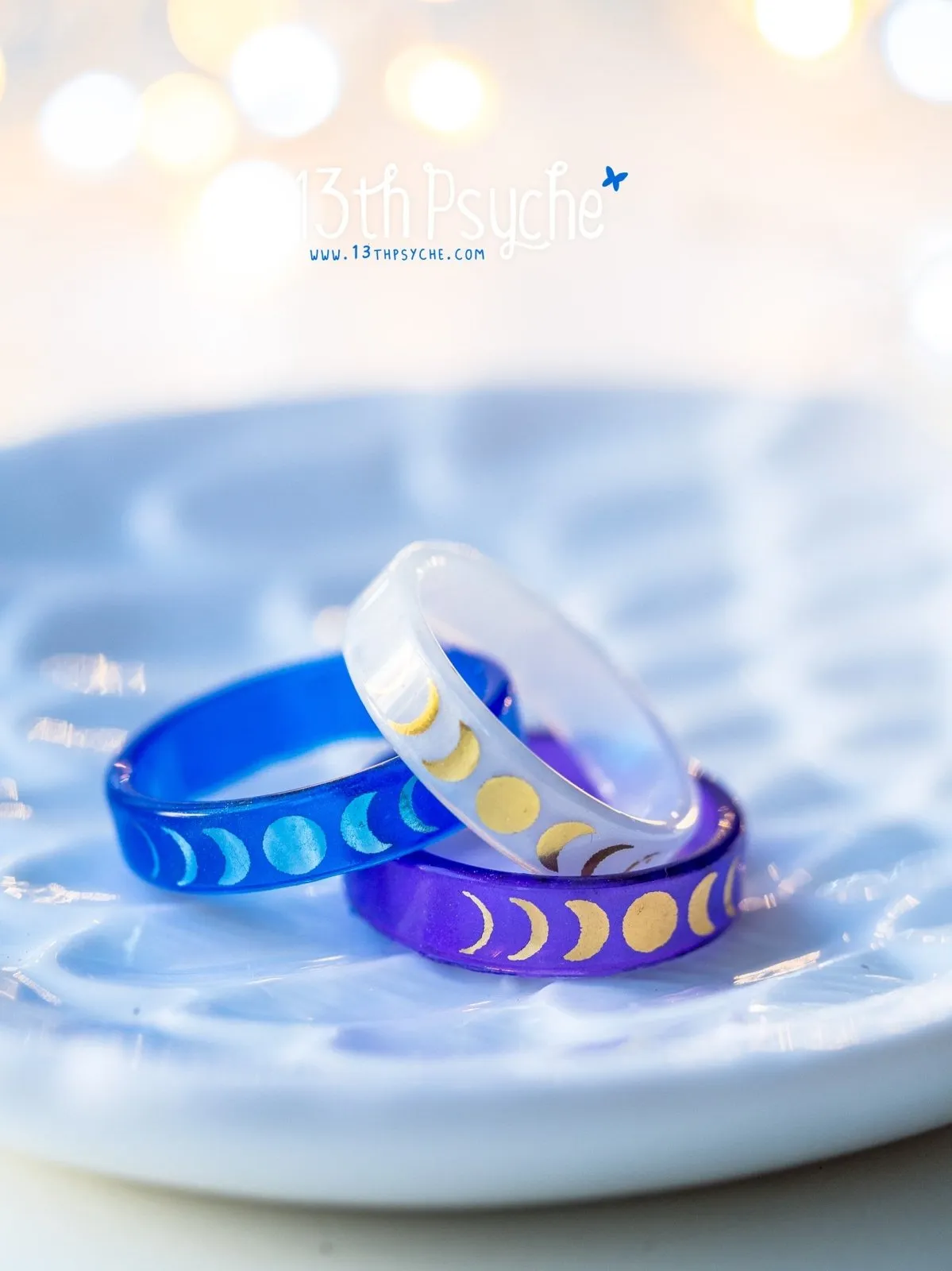 Moon phase resin ring