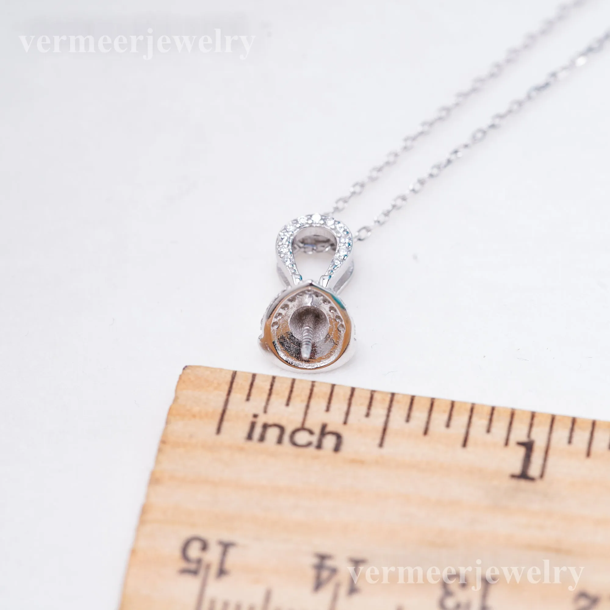 Pe011075 DIY 9-12mm Natural Freshwater pearl pendant accessory 925 sterling silver engagement jewelry necklace for women